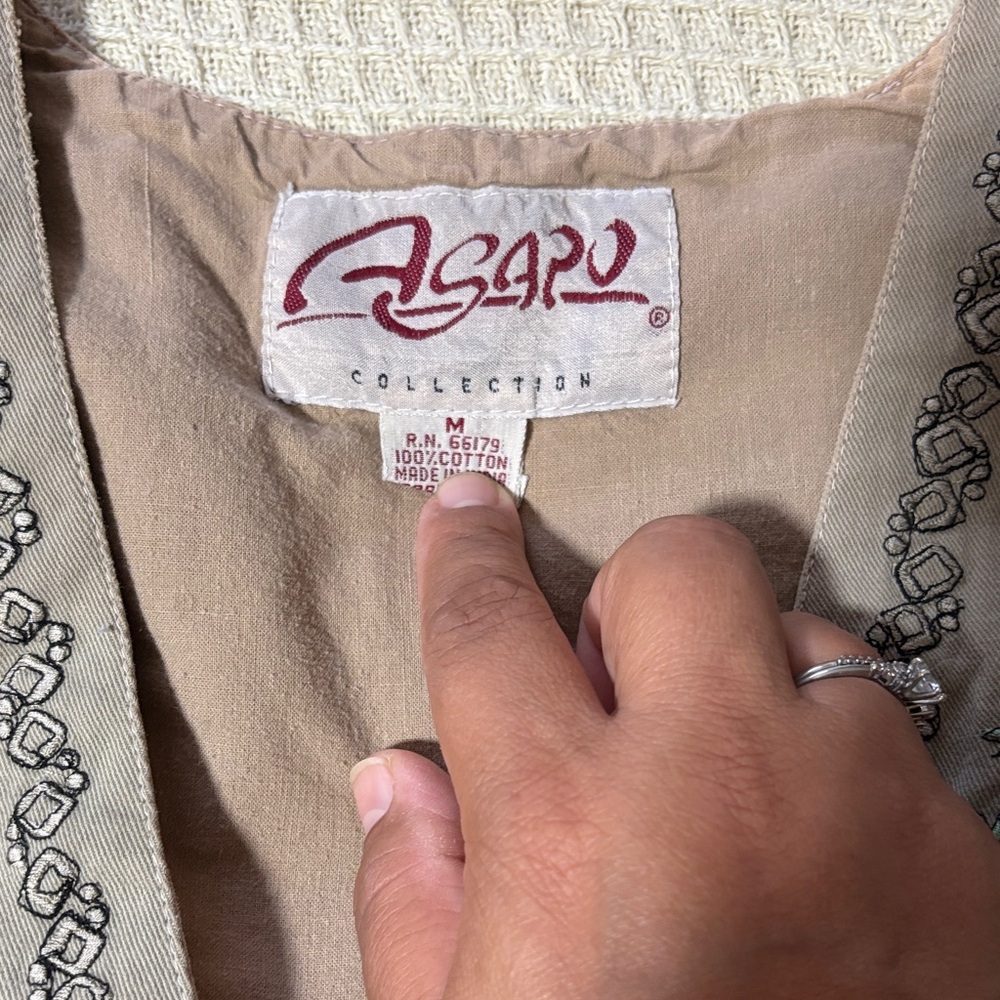 Asayu Collection Beige Embroidered Top